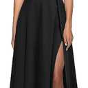 MUSHARE Women's Square Neck Sexy Split Cocktail Party Maxi Long Formal Dress XL