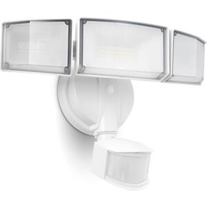 UME 49W 5500LM LED Security Lights Motion Sensor Light Outdoor, 5000K Daylight, IP65 Waterproof, Dusk to Dawn, 3 Head Motion Detected Flood Light for Garage, Yard, Porch(White) (1pack)