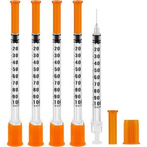 100 Pack 1ml/cc 31G 5/16Inch Syringes, Lab Syringes, Individual Package
