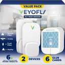 VEYOFLY Fly Trap Indoor, Fruit Fly Traps for Indoors Flying Insect (2 Device + 6 Refills) Gnat Traps for House Indoor, Bug Zapper Indoor, Gnat Killer Catcher & Fruit Fly Killer Light Plug in (White)