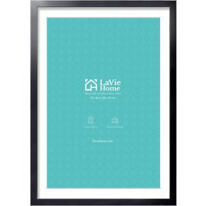 LaVie Home 27 x 40 Poster Frame Black1 Pack, Display Pictures 24x36 with Mat or 27x40 Without Mat, 2 Inch Wood Profile, Stable and Sturdy Picture Frame with Polished Plexiglass