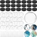 Aertiavty 120 Pcs Fridge Magnets Making Kit, 2 Inch Glass Magnets for Refrigerator, Locker, Whiteboard, Office, Kitchen, Decorative Magnet (60 Round Magnet+60 Glass+Clear Adhesive Dots)