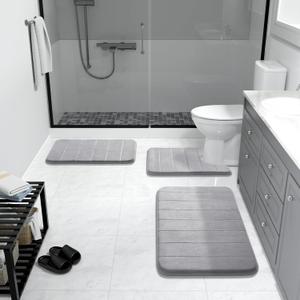 Yimobra Generic Memory Foam Bath Mat Rug, Ultra Soft and Non-Slip Bathroom Rugs Comfortable, Super Water Absorption, Machine Wash, Easier to Dry Floor Rugs Decor Foot Mat for Bathroom, Shower, Tub 3'×2'