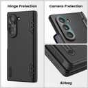 Nillkin for Galaxy Z Fold 6 Case with Hinge Protection, Built-in Screen Protector, Matte PC Cover with Metal Camera Lens Protector, Slim Fit Protective Phone Case for Samsung Galaxy Z Fold 6, Black
