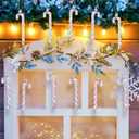 Sotiff Christmas Candy Canes Ornaments Plastic Glitter Candy Cane Christmas Tree Hanging Decorations for Holiday Party Favors (Pink and White,36pcs)