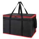 Bodaon Insulated Food Delivery Bag for Hot and Cold Meal, XXX-Large Grocery Tote Insulation Bag for Catering/Drivers, Pizza Warmer, Grocery Bags, Cooler Bag, food warmers for parties (Black-Red, 1Pk)