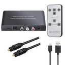 Neoteck 192kHz Digital to Analog Audio Converter with IR Remote Control, DAC Converter Digital Coaxial Toslink Optical to Analog Stereo L/R RCA 3.5mm Audio Adapter Support Volume Control/Mute/Power
