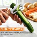 Multifunctional Vegetable Peeler, Stainless Steel Peeler with Wooden Handle, Kitchen Tool with Bottle Opener, Peeler for Potatoes, Carrots, Garlic, Fruit, and More (2Pcs)