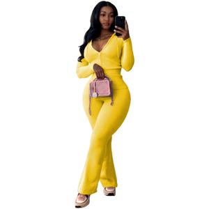 Nimsruc Crochet Sets Two Piece Women Lounge Wear Outfits, Yellow, X-Large 