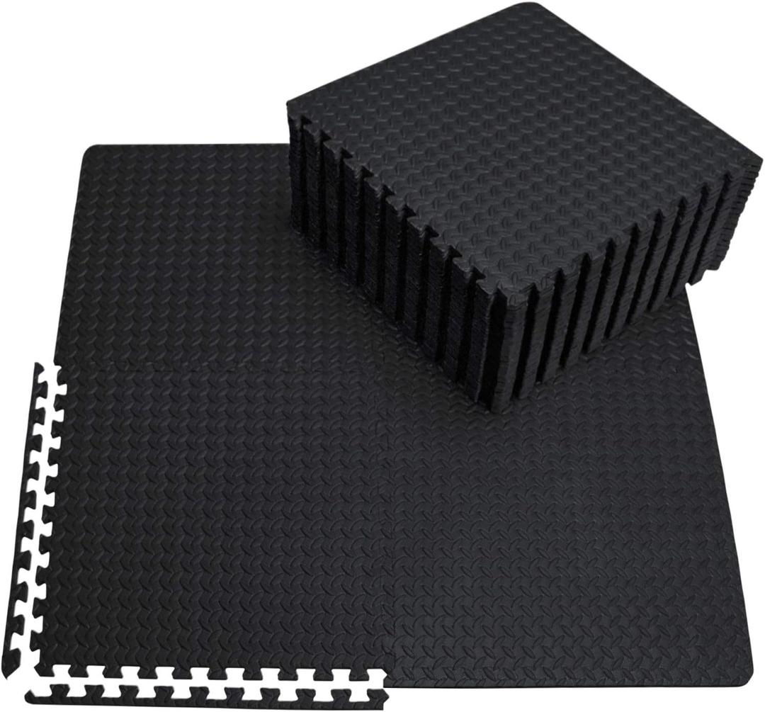 innhom 12/24/48 Tiles Gym Flooring Gym Mats Exercise Mat for Floor Workout Mat Foam Floor Tiles for Home Gym Equipment Garage, Black  innhom 12/24/48 Tiles Gym Flooring Gym Mats Exercise Mat for Floor Workout Mat Foam Floor Tiles for Home Gym Equipment Garage, Black