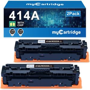 414A Black Toner Cartridge 2 Pack (with Chip) Compatible Replacement for HP 414A 414X for Color Laserjet Pro MFP M479fdw M479fdn M479dw Pro M454dw M454dn M479 M454 Printer Ink W2020A W2020X High Yield