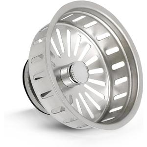 Highcraft 97353 Kitchen Sink Basket Strainer Replacement for Kohler Style Drains Stainless Steel Stopper (Can Vary in 2 Styles), 3.5" (Pack of 1)