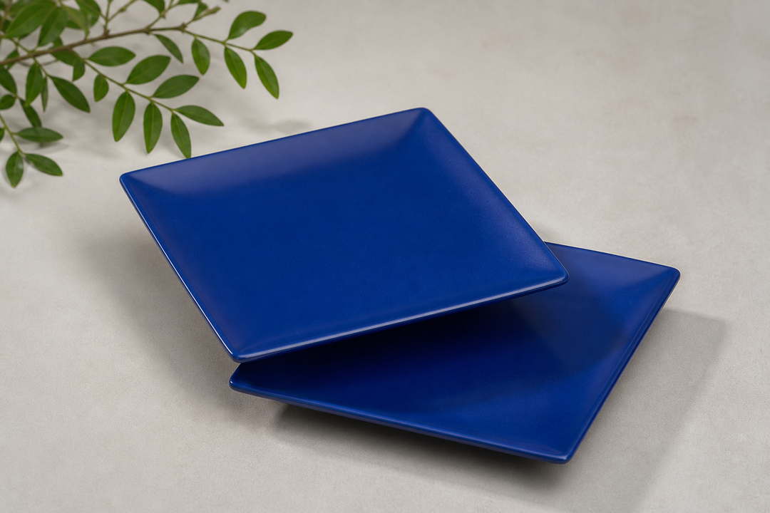 Smart Planet Navy Bamboo Fiber Dinner Plates