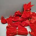 Rocky Mountain Goods Mini Red Christmas Bows (Pack of 36) - 3.5 x 3.5 - Small Bows for Christmas Tree - Red Velvet for Ornaments, Crafts, Candy Canes - Gold Wire Twist Tie for Easy Attachment