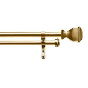 Exclusive Home Curtains Napoleon Double Curtain Rod and Finial Set, Gold, Adjustable 36"-72"