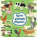Farm Animals Toy Set, 12 Realistic Small Animal Figurines with Pets, Livestock, Poultry for Kids Ages 3+, Educational Learning Playset for Toddlers Boys Girls