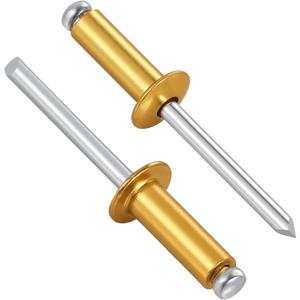 2 x Wensilon (200 Pcs) 3/16"x5/8" Golden Aluminum blind pro Rivets,Golden Aluminum Grip and Steel Mandrel