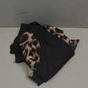 MakeMeChic Women's Leopard Print Long Sleeve Mock Neck Slim Fit Blouse Casual Shirt Tops (Large, Black)