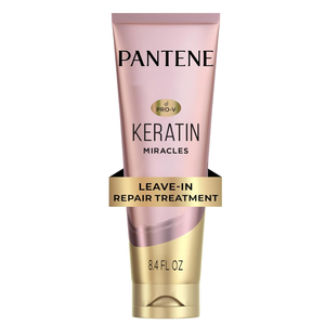 Pantene Keratin LeaveIn Conditioner with Argan Oil, Protein Treatment for Dry, Damaged & ColorTreated Hair, Repairs Split Ends & Protects from Damage, FormaldehydeFree, 8.4 Fl Oz