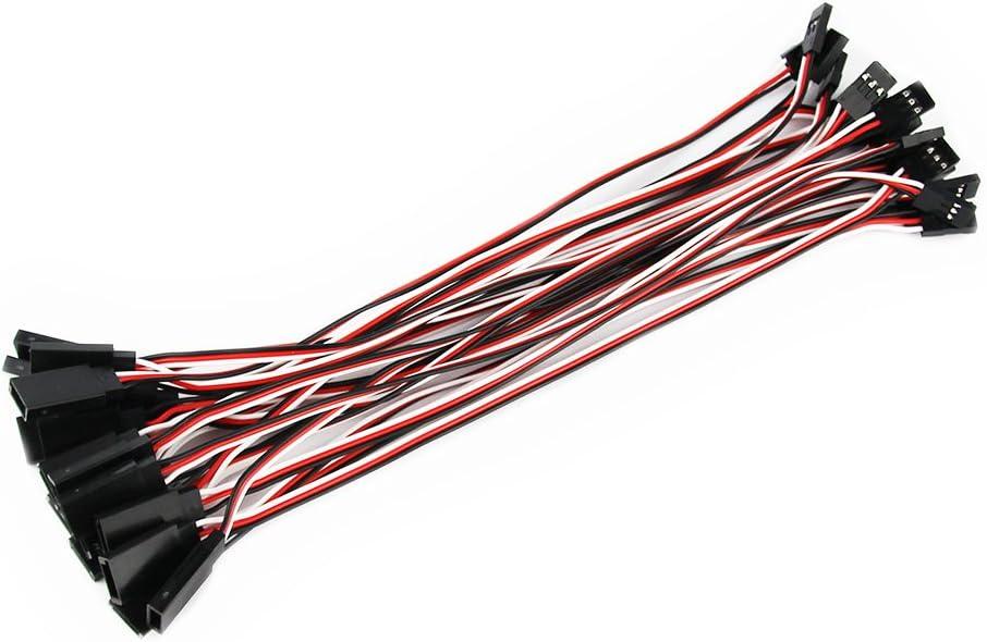 20pcs 7.87inch 20cm 200mm Male to Female JR Plug Servo Extension Lead Wire Cable for RC Quadcopter Airplane