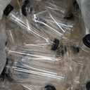 40pcs 12oz Plastic Juice Bottles with Caps, Empty PET Disposable Plastic Bottles, Clear Bulk Drink Containers with Black Tamper Evident Lids for Juicing, Drinking and Other Beverages