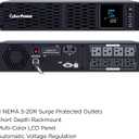 CyberPower CP2000PFCRM2U PFC Sinewave UPS Battery Backup and Surge Protector, 2000VA/1200W, 8 Outlets, AVR, Short Depth 2U Rackmount, UL Certified
