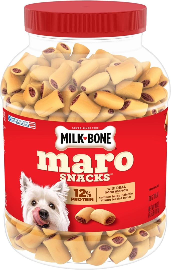 Milk-Bone MaroSnacks Small Dog Treats with Real Bone Marrow, 40 Oz. Canister (EXP 02/19/27)