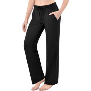Stanpetix Track Pants Women Loose Straight Leg Womens Sweatpants with Pockets for Sports Jogging (Small, Black)