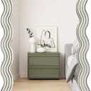 Wall Mirrors White and Stylish Suitable for Office Living Room Aisles (Wave Rectangle 36x24in)