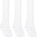 Jefferies Socks Girls 2-6X Classic Cable Knee High 3 Pair Pack (Small, White)