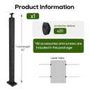 Level Drilled Cable Railing Post 36" (35"X2"x2"), Angle Bracket Stainless Steel Deck Railing Post, Black Level Holes Railing Post for Horizontal Cable Systems, Surface Mount Post for Decks (1)