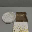 White and Gold Paper Plates Napkins Party Supplies,Disposable Gold Dot Paper Dessert Plates,105 PCS Birthday Plates and Napkins Party Supplies for Wedding(Serves 35 Guests 7")