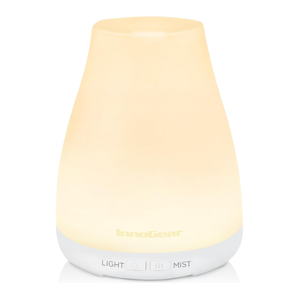 InnoGear Essential Oil Diffuser, Ultrasonic Diffusers for Home Aromatherapy Humidifier for Bedroom Room 7 Colors LED 2 Mist Mode Auto Off, Basic White