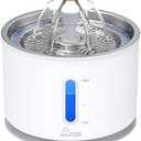 Wonder Creature Cat Water Fountain with Stainless Steel Lid, 2.4L/81oz Automatic Cat Fountain with LED Light and Water Level Window for Cats and Dogs