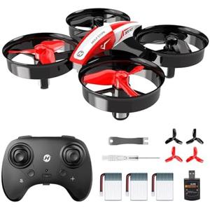 Holy Stone Mini Drone for Kids and Beginners RC Nano Quadcopter Indoor Small Helicopter Plane with Auto Hovering, 3D Flips, Headless Mode and 3 Batteries, Great Gift Toy for Boys and Girls, HS210 Red