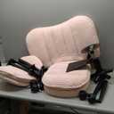 Cross Legged Office Chair, Ergonomic Cloud Criss Cross Desk Chair, Meditation Chair with Wheels, Height Adjustable Seat for ADHD, Wide Kneeling Chair with Back Support, Pink