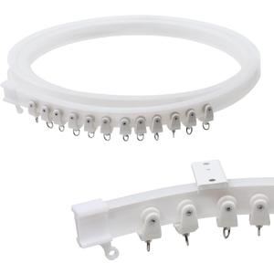 9.8 ft Ceiling Mounted Curtain Track Kit, Flexible Room Divider Rail for RV, Bathroom and Hospital (White)