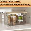 Delamu 2 Set Pantry Organizers and Storage,Trash Bag Dispenser with Bamboo Top,Stackable Trash Bag Dispenser Under Sink Organizer for 4-30 GalBags,Onion,Potato,Fruits,Gray(11.22" L*7" W*7.12" H)