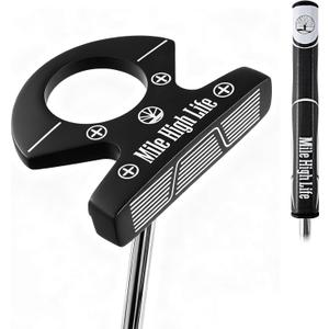 Mile High Life Mens Right Handed Golf Putter | Innovative Design w/Premium Grip & Enhanced Aim Line for Alignment | Optimized Value Putter Alternative to Major Brands