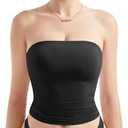 SUUKSESS Women Sexy Tube Top Summer Y2K Going Out Double Lined Basic Tank Top Size M