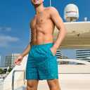 NORTHYARD Mens Swim Trunks 5" Beach Swim Shorts Quick Dry Bathing Suit with Mesh Liner Packable (Blue, M)