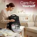 Castal Breast Pump Bag Spectra S1 S2Insulated Spectra Pump Bag, Breastmilk Cooler Bag with Ice PackLeak-Proof Double Layer Breast Pump Travel Bag Holds 6 Milk Bottles with Elastic StrapBlack