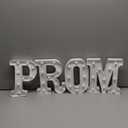 Kathfly 4 Pcs LED Prom Letter Lights 3D Extra Large Prom 2025 Light up Sign Marquee Letters Decorations for 2025 Graduation Party Supplies(White)
