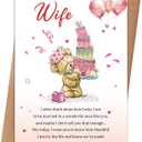 2 x Wife Birthday Card, Birthday Gift Card for Wife from Husband, Wife Birthday Gifts Decorations for Women Her