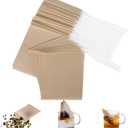 Eco-Fil Disposable Tea Filter Bags for Loose Tea, Wood Pulp Material, Biodegradable and Compostable, Unbleached Empty Tea Infuser Sachets with Drawstring, 100 Pack (3.2inch x 4.0inch)