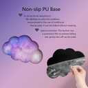 Cloud Wrist Rest Keyboard Purple Cloud Mouse Pad Set 4PCS Galaxy Large Desk Mat Ergonomic Space Wrist Pad Support Memory Foam Non-Slip Wrist Rest for Keyboard and Mouse Computer Gaming Home Office