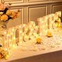 6 Pcs Mr and Mrs LED Sign 12 Flameless LED Candles 300 Artificial Rose Petals Neon Mr and Mrs Sign for Wedding Table Heart Romantic Candles Light up Letters for Romantic Night Decor(White)