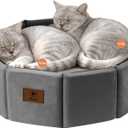 PJYuCien Premium Orthopedic Memory Foam Round Pet Bed for Large Cats, Small Dogs & Puppies - 20" Indoor Donut Cuddler with Non-Slip Bottom, Machine Washable, Supports Pets Up to 18 lbs, Gray