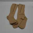 Athbavib 2 Pairs Zipper Compression Socks, 15-20 mmHg Closed Toe Compression Stocking with Zipper for Women and Men (Large-X-Large, Beige)