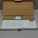 Wireless Keyboard and Mouse Combo, Full-Sized Wireless Keyboard and Adjustable DPI Mouse, 2.4GHz USB Receiver, Keyboard and Mouse for PC, Windows, Desktop, Laptop (Mint Green and White)
